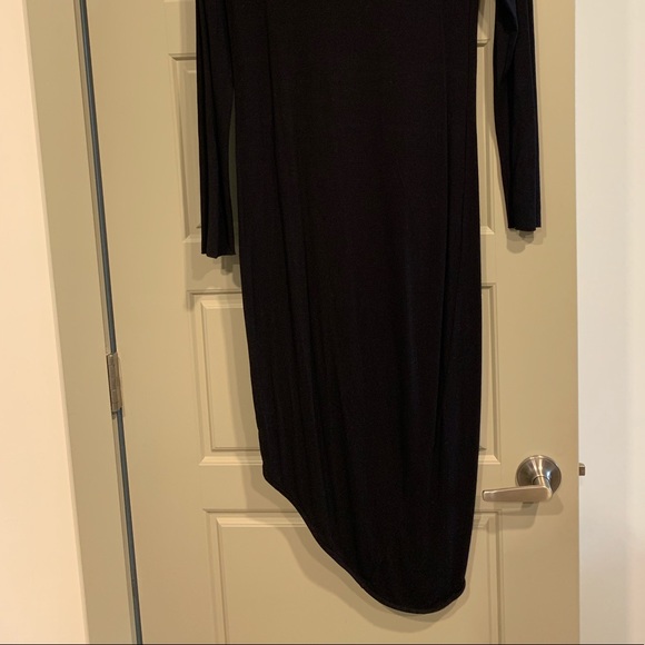 Indah Black Long-Sleeves High-Low Bodycon Dress - Picture 5 of 5